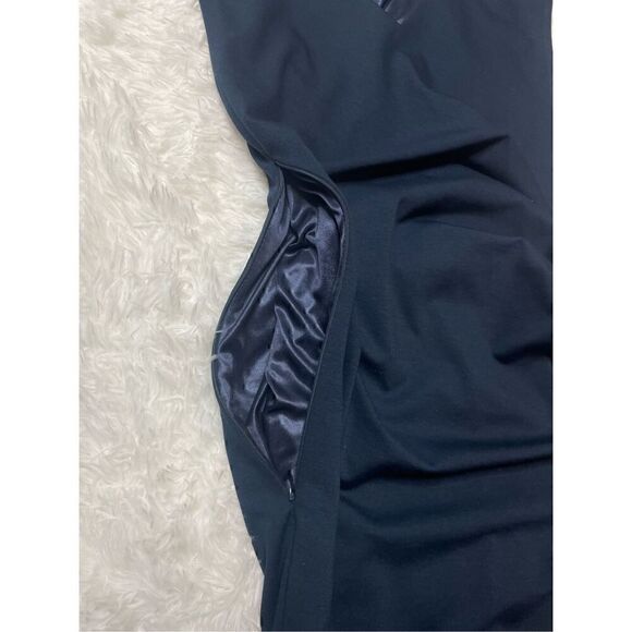 KAFFE Dress Sheath Navy Blue Size L Vneck Sleeveless Stretchy - Picture 4 of 11